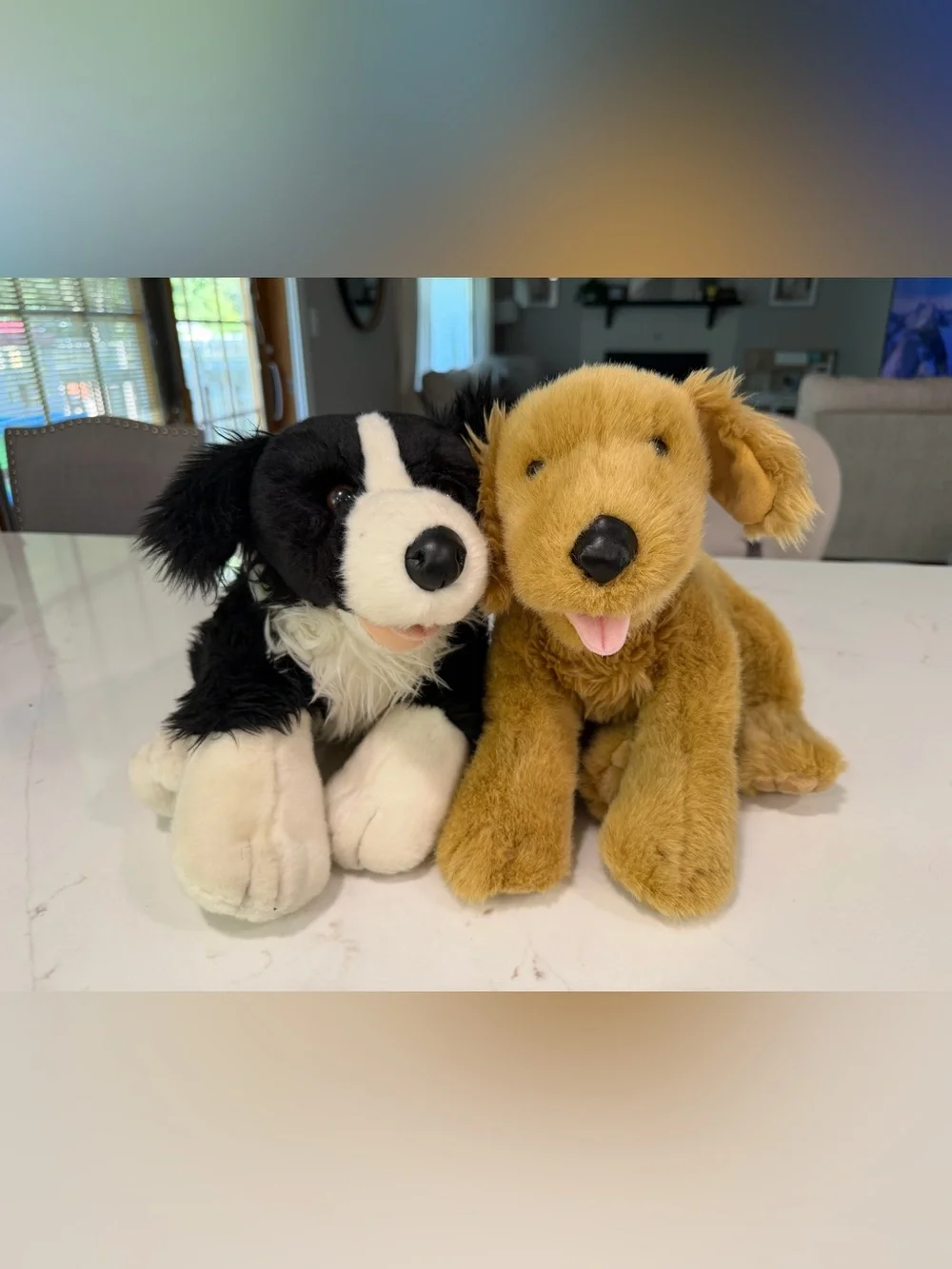 Build-A-Bear Plush Puppy Pair - Golden Retriever and Border Collie - vintage